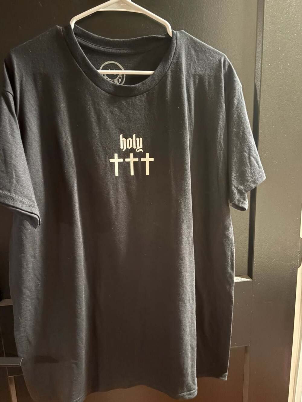 Holy Skull Psalms 23:4 Graphic T-Shirt Black